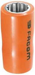 Facom - 1/2" Drive, Deep Hand Socket - 12 Points, 3-1/32" OAL, Alloy Steel - Americas Industrial Supply