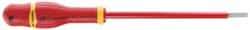 Facom - 175mm OAL Standard Slotted Screwdriver - 100mm Blade Length, Round Shank, Ergonomic Handle - Americas Industrial Supply