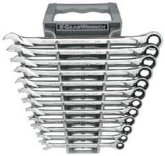 GearWrench - 12 Piece, 8mm to 19mm, 12 Point Combination Wrench Set - Metric Measurement Standard, Chrome Finish, Comes in Tray - Americas Industrial Supply