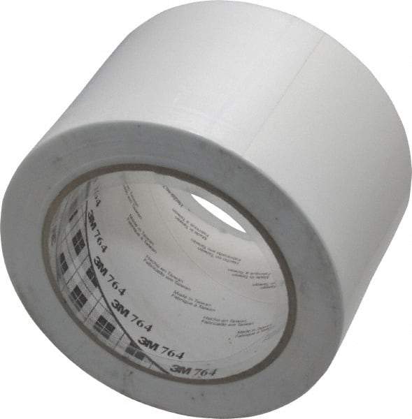 3M - White Solid Color Vinyl Tape - 3" Wide x 108' Long x 0.005" Thick, General Traffic - Americas Industrial Supply