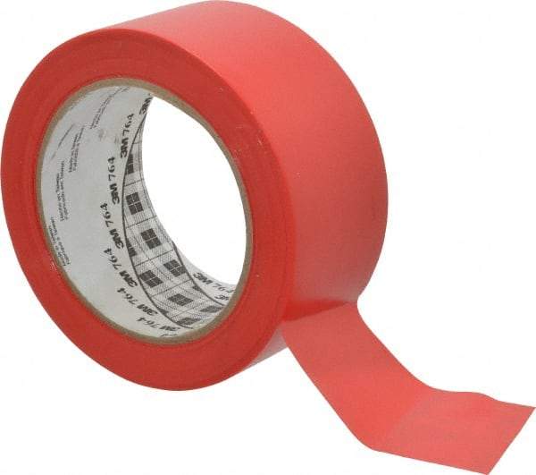 3M - Red Solid Color Vinyl Tape - 2" Wide x 108' Long x 0.005" Thick, General Traffic - Americas Industrial Supply