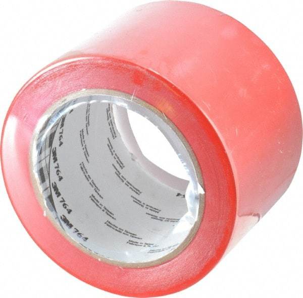 3M - Red Solid Color Vinyl Tape - 3" Wide x 108' Long x 0.005" Thick, General Traffic - Americas Industrial Supply