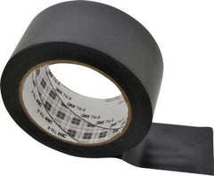 3M - Black Solid Color Vinyl Tape - 2" Wide x 108' Long x 0.005" Thick, General Traffic - Americas Industrial Supply