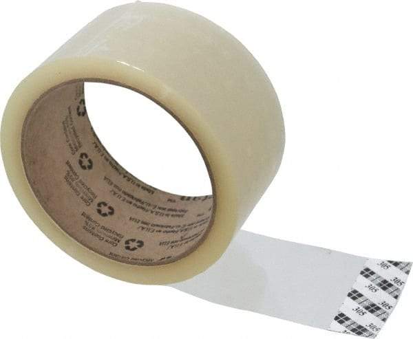 3M - 2" x 55 Yd Clear Acrylic Adhesive Sealing Tape - Polypropylene Film Backing, 1.8 mil Thick, 19 Lb Tensile Strength, Series 305 - Americas Industrial Supply