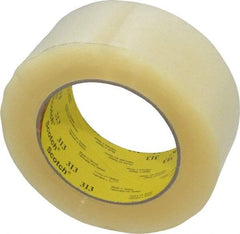 3M - 2" x 110 Yd Clear Acrylic Adhesive Sealing Tape - Polypropylene Film Backing, 2.55 mil Thick, 56 Lb Tensile Strength, Series 313 - Americas Industrial Supply