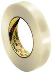 3M - 24mm x 55m Clear Rubber Adhesive Strapping Tape - Hot Melt Synthetic Rubber Resin Backing, 6.6 mil Thick, 380 Lb Tensile Strength, Series 898 - Americas Industrial Supply