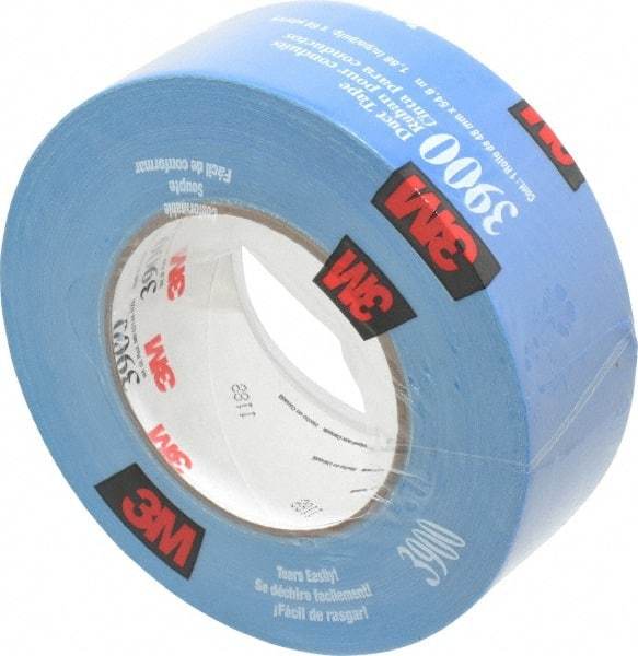 3M - 2" x 55m Blue Duct Tape - 8.1 mil, Rubber Adhesive, Polyethylene Film Backing, 32 Lb/ln Tensile Strength, 200°F Max, Series 3900 - Americas Industrial Supply