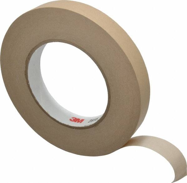 3M - 3/4" Wide x 60 Yd Long Tan Paper Masking Tape - Series 2515, 6.7 mil Thick, 36 In/Lb Tensile Strength - Americas Industrial Supply