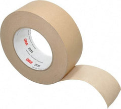 3M - 2" Wide x 60 Yd Long Tan Paper Masking Tape - Series 2515, 6.7 mil Thick, 36 In/Lb Tensile Strength - Americas Industrial Supply