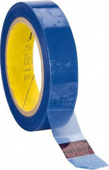 3M - 1" Wide x 72 Yd Long Blue Polyester Film Painter's Tape - Series 8901, 2.3 mil Thick, 26 In/Lb Tensile Strength - Americas Industrial Supply