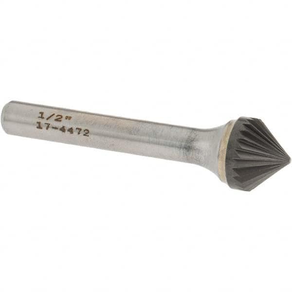 OSG - 1/2" Head Diam, 1/4" Shank Diam, 24 Flute 82° Solid Carbide Countersink - Americas Industrial Supply