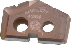 Allied Machine and Engineering - 43/64" Diam x 1/8" Thick, Seat Code 0, 132° Included Angle Spade Drill Insert - AM200 Coated, Cobalt, Series GEN2 T-A - Americas Industrial Supply