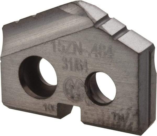 Allied Machine and Engineering - 31/64" Diam x 3/32" Thick, Seat Code Z, 132° Included Angle Spade Drill Insert - TiCN Coated, Cobalt, Series T-A - Americas Industrial Supply