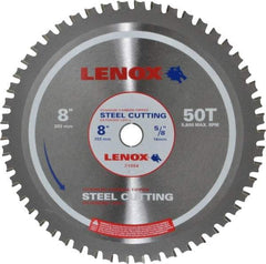 Lenox - 8" Diam, 5/8" Arbor Hole Diam, 50 Tooth Wet & Dry Cut Saw Blade - Titanium Carbide-Tipped, General Purpose Action, Standard Round Arbor - Americas Industrial Supply