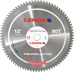 Lenox - 12" Diam, 1" Arbor Hole Diam, 80 Tooth Wet & Dry Cut Saw Blade - Titanium Carbide-Tipped, General Purpose Action, Standard Round Arbor - Americas Industrial Supply