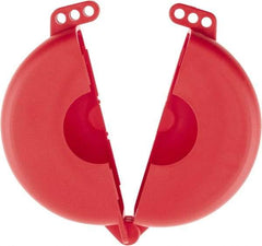 NMC - 5 to 6-1/2 Inch Valve Handle Size, Polypropylene Rotating Gate Valve Wheel Lockout - 3/8 Inch Max Shackle Diameter, Red - Americas Industrial Supply