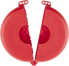 NMC - 6-1/2 to 10 Inch Valve Handle Size, Polypropylene Rotating Gate Valve Wheel Lockout - 3/8 Inch Max Shackle Diameter, Red - Americas Industrial Supply