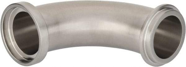 VNE - 1-1/2", E-Line Style, Sanitary Stainless Steel Pipe 90° Elbow - Male x Female Connection, Grade 304 - Americas Industrial Supply