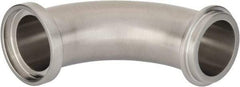 VNE - 1-1/2", E-Line Style, Sanitary Stainless Steel Pipe 90° Elbow - Male x Female Connection, Grade 304 - Americas Industrial Supply