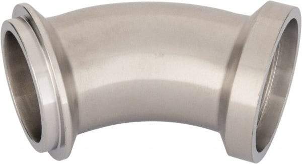 VNE - 2", E-Line Style, Sanitary Stainless Steel Pipe 45° Elbow - Male x Female Connection, Grade 304 - Americas Industrial Supply