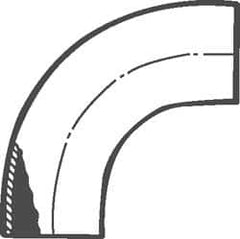 VNE - 1", Unpolished Style, Sanitary Stainless Steel Pipe 90° Elbow - Butt Weld x Butt Weld Connection, Grade 316L - Americas Industrial Supply