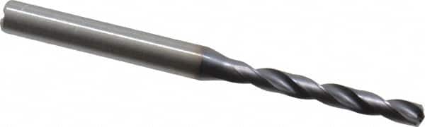 Kennametal - 4mm 140° Solid Carbide Jobber Drill - TiAlN Finish, Right Hand Cut, Spiral Flute, Straight Shank, 74mm OAL, Standard Point - Americas Industrial Supply