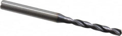 Kennametal - 4mm 140° Solid Carbide Jobber Drill - TiAlN Finish, Right Hand Cut, Spiral Flute, Straight Shank, 74mm OAL, Standard Point - Americas Industrial Supply