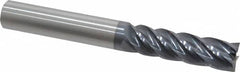 Accupro - 5/8", 2-1/4" LOC, 5/8" Shank Diam, 5" OAL, 5 Flute, Solid Carbide Square End Mill - Single End, AlTiN Finish, Spiral Flute, Variable° Helix, Centercutting, Right Hand Cut, Right Hand Flute - Americas Industrial Supply