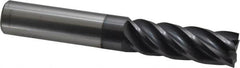 Accupro - 3/4", 2-1/4" LOC, 3/4" Shank Diam, 5" OAL, 5 Flute, Solid Carbide Square End Mill - Single End, AlTiN Finish, Spiral Flute, Variable° Helix, Centercutting, Right Hand Cut, Right Hand Flute - Americas Industrial Supply