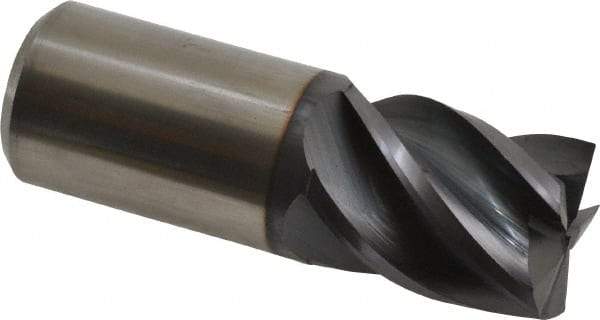 Accupro - 1", 1-1/4" LOC, 1" Shank Diam, 3" OAL, 5 Flute, Solid Carbide Square End Mill - Single End, AlTiN Finish, Spiral Flute, Variable° Helix, Centercutting, Right Hand Cut, Right Hand Flute - Americas Industrial Supply