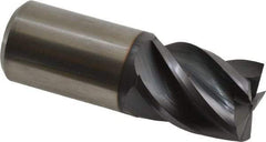Accupro - 1", 1-1/4" LOC, 1" Shank Diam, 3" OAL, 5 Flute, Solid Carbide Square End Mill - Single End, AlTiN Finish, Spiral Flute, Variable° Helix, Centercutting, Right Hand Cut, Right Hand Flute - Americas Industrial Supply