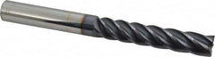 Accupro - 5/8", 3-1/4" LOC, 5/8" Shank Diam, 6" OAL, 5 Flute, Solid Carbide Square End Mill - Single End, AlTiN Finish, Spiral Flute, Variable° Helix, Centercutting, Right Hand Cut, Right Hand Flute - Americas Industrial Supply