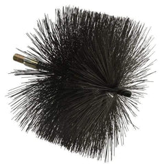 Value Collection - 8" Diam Helical Steel Tube Brush - 0.02" Filament Diam, 4-1/4" Brush Length, 7-1/2" OAL, 1/2-12 Male Shank - Americas Industrial Supply