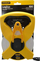 Stanley - 100' x 1/2" Tape Measure - 1/8" & 1/100 & 1/10' Graduation, Engineer Scale Graduation Style, Yellow/Black Case - Americas Industrial Supply