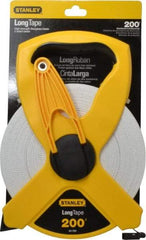Stanley - 200' x 1/2" Tape Measure - 1/8" & 1/100 & 1/10' Graduation, Engineer Scale Graduation Style, Yellow/Black Case - Americas Industrial Supply