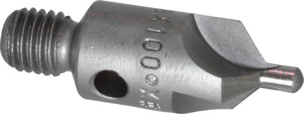 Made in USA - 1-1/8" OAL, 3/8" Head Diam, 3 Flute, 100° Incl Angle, Integral Pilot, Adjustable Stop Countersink - Americas Industrial Supply