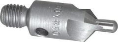 Made in USA - 1-1/8" OAL, 3/8" Head Diam, 3 Flute, 100° Incl Angle, Integral Pilot, Adjustable Stop Countersink - Americas Industrial Supply