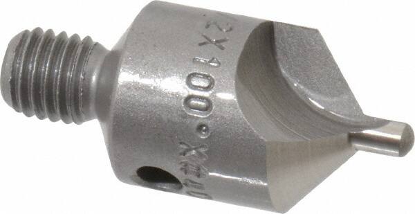 Made in USA - 1-1/8" OAL, 1/2" Head Diam, 2 Flute, 100° Incl Angle, Integral Pilot, Adjustable Stop Countersink - Americas Industrial Supply