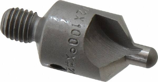 Made in USA - 2-1/2" OAL, 1/2" Head Diam, 2 Flute, 100° Incl Angle, Integral Pilot, Adjustable Stop Countersink - Americas Industrial Supply