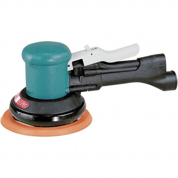 Dynabrade - 12,000 OPM, 23 CFM Air Consumption, Palm Air Orbital Sander - Round Pad, 1/4 NPT Inlet - Americas Industrial Supply