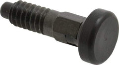 Gibraltar - 1/4-20, 0.16" Max Plunger Diam, 0.12 Lb Init to 0.36 Lb Final End Force, Locking Knob Handle Plunger - Delrin Knob, 0.63" Body Length, 1/2" Length Under Head/Shoulder, 0.13" Plunger Projection - Americas Industrial Supply