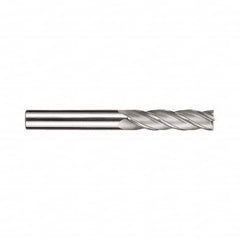 SGS - 5/8", 2-1/4" LOC, 5/8" Shank Diam, 5" OAL, 4 Flute, Solid Carbide Square End Mill - Single End, TiN Finish, Spiral Flute, 30° Helix, Centercutting, Right Hand Cut, Right Hand Flute, Series 1L - Americas Industrial Supply