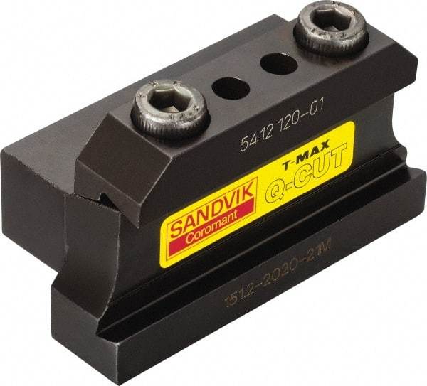 Sandvik Coromant - Tool Block Style 151.20, 25mm Blade Height, 120mm OAL, 52.5mm OAH, Indexable Cutoff Blade Tool Block - 25mm Shank Height, 20mm Shank Width, Series T-Max Q-Cut - Americas Industrial Supply