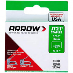 Arrow - 7/16" Wide Galvanized Steel Light-Duty Staples - 5/16" Leg Length - Americas Industrial Supply