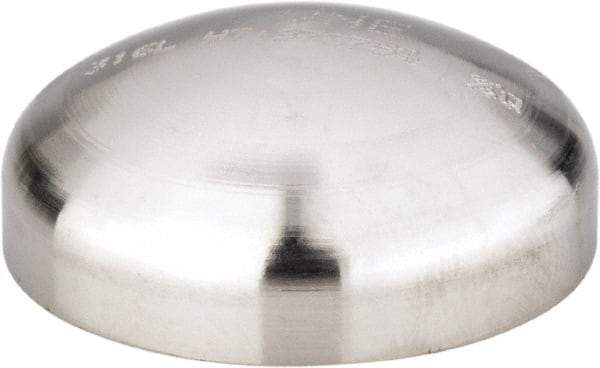 VNE - 1", Unpolished Style, Sanitary Stainless Steel Pipe End Cap - Butt Weld Connection, Grade 316L - Americas Industrial Supply