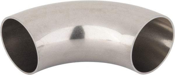 VNE - 2", Unpolished Style, Sanitary Stainless Steel Pipe 90° Elbow - Butt Weld x Butt Weld Connection, Grade 316L - Americas Industrial Supply