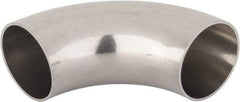 VNE - 2", Unpolished Style, Sanitary Stainless Steel Pipe 90° Elbow - Butt Weld x Butt Weld Connection, Grade 316L - Americas Industrial Supply