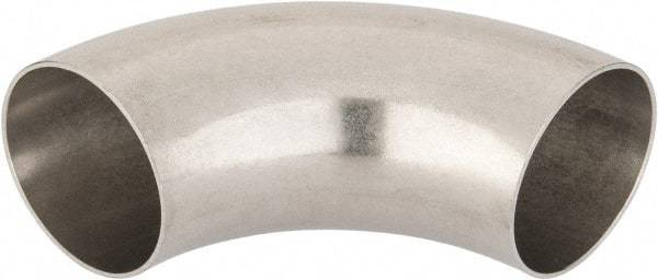 VNE - 2-1/2", Unpolished Style, Sanitary Stainless Steel Pipe 90° Elbow - Butt Weld x Butt Weld Connection, Grade 316L - Americas Industrial Supply