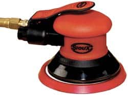 Sioux Tools - 12,000 OPM, 13 CFM Air Consumption, Palm Air Orbital Sander - Round Pad, 1/4 NPT Inlet - Americas Industrial Supply