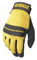 DeWALT - Size XL (10) Synthetic Leather General Protection Work Gloves - For General Purpose, Uncoated, Hook & Loop Cuff, Full Fingered, Black/Yellow, Paired - Americas Industrial Supply